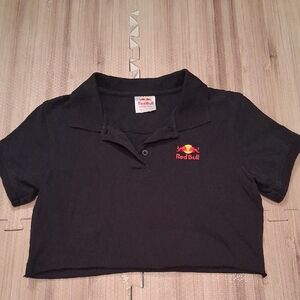 Navy Women's Crop Polo Top